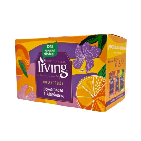 Herbata IRVING hibiskus i pomarańcza 20 torebek